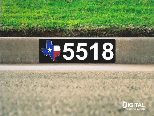 State of Texas Curb Number-Black