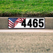 Load image into Gallery viewer, American Flag Curb Number with black border