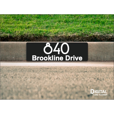 Black Custom Curb Number and Text