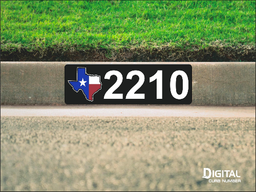 State of Texas Curb Number-Black