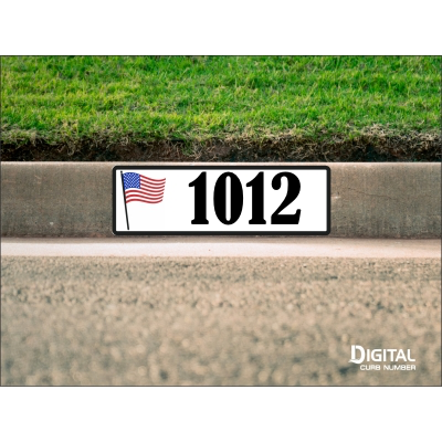 American Flag Curb Number