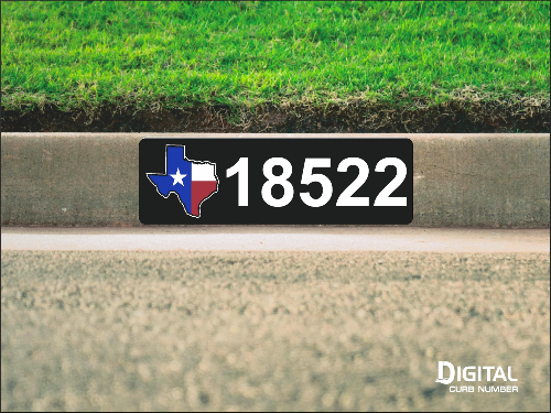 State of Texas Curb Number-Black