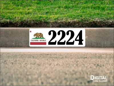 California Flag Curb Number