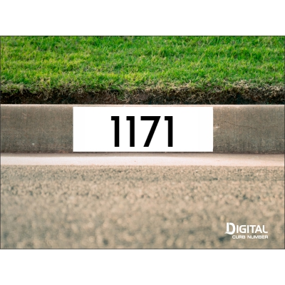 Black Lettering  on White Background Curb Number
