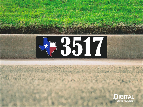 State of Texas Curb Number-Black