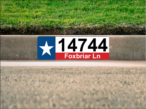 Texas Flag Curb Number/Address