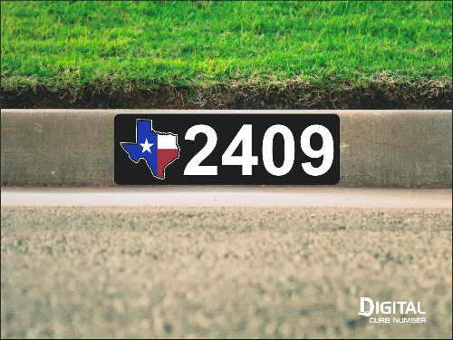 State of Texas Curb Number-Black