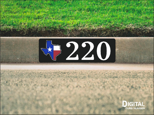 State of Texas Curb Number-Black