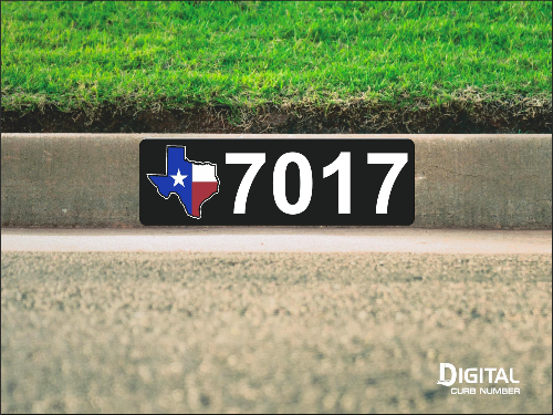 State of Texas Curb Number-Black