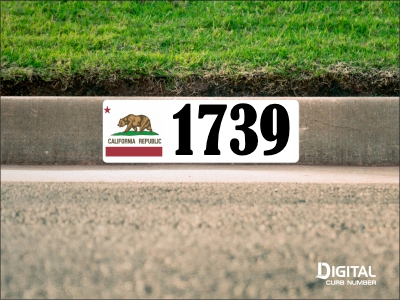 California Flag Curb Number