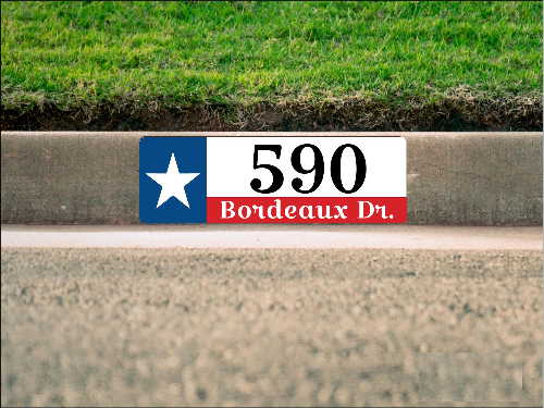 Texas Flag Curb Number/Address