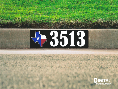 State of Texas Curb Number-Black