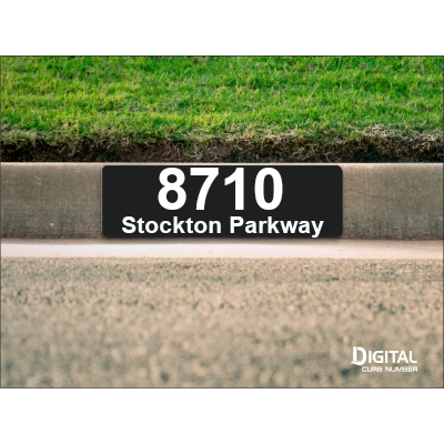 Black Custom Curb Number and Text