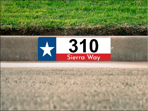 Texas Flag Curb Number/Address