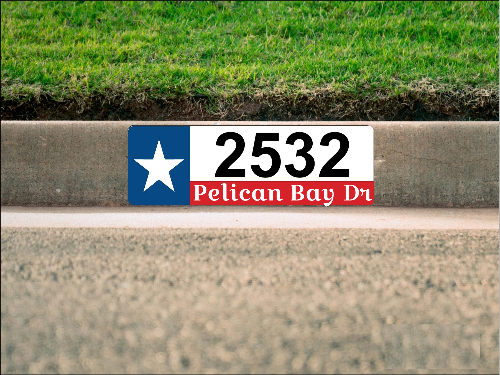Texas Flag Curb Number/Address