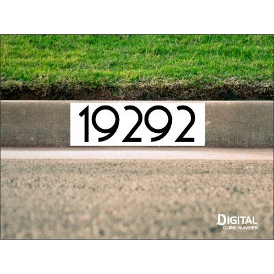 Modern White Curb Number