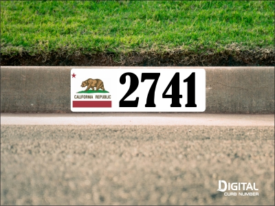 California Flag Curb Number