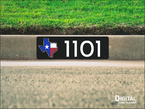 State of Texas Curb Number-Black