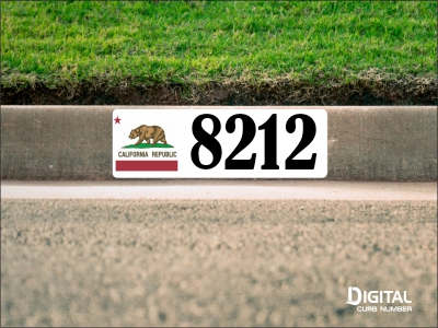 California Flag Curb Number