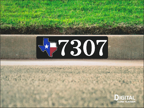 State of Texas Curb Number-Black