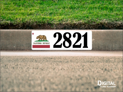 California Flag Curb Number