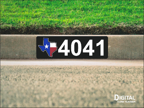 State of Texas Curb Number-Black