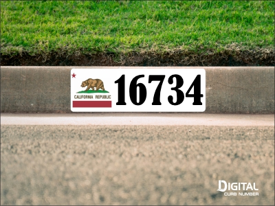 California Flag Curb Number