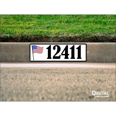 American Flag Curb Number