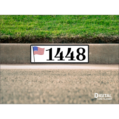 American Flag Curb Number