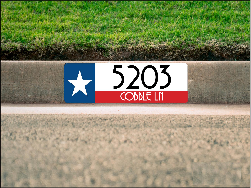 Texas Flag Curb Number/Address