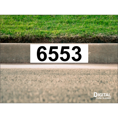 Modern White Curb Number