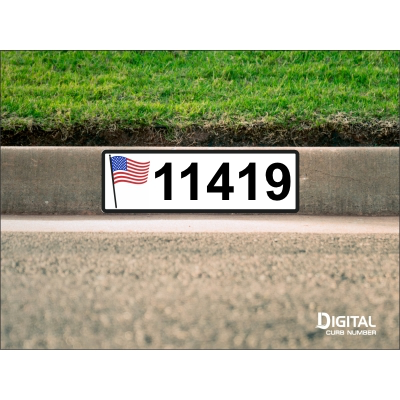 American Flag Curb Number