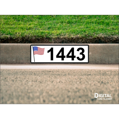 American Flag Curb Number