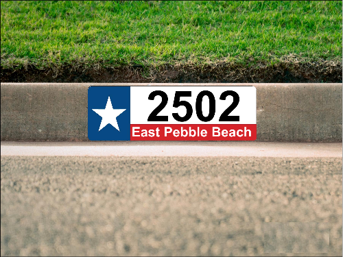 Texas Flag Curb Number/Address