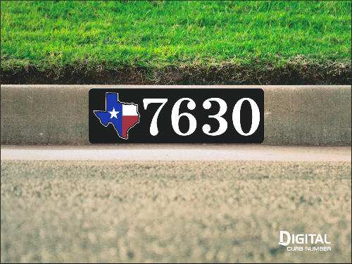 State of Texas Curb Number-Black