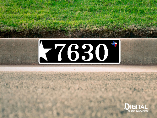 Texas Star Curb Number-Black