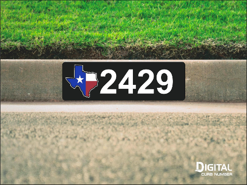 State of Texas Curb Number-Black