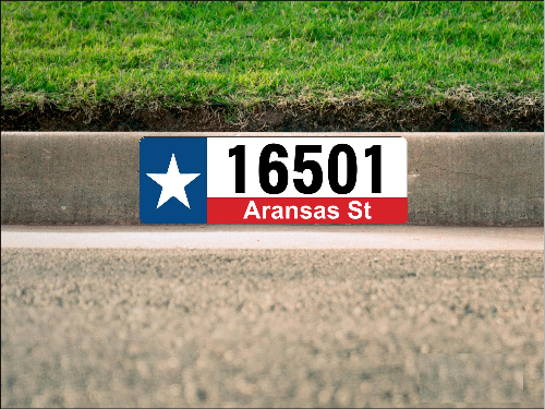 Texas Flag Curb Number/Address