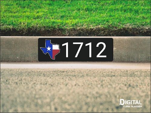 State of Texas Curb Number-Black