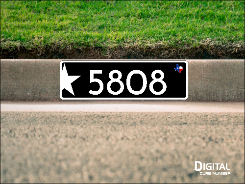 Texas Star Curb Number-Black