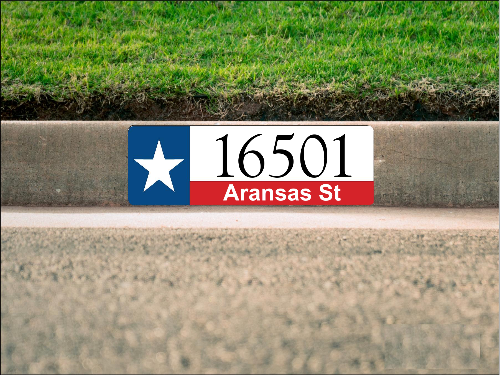 Texas Flag Curb Number/Address