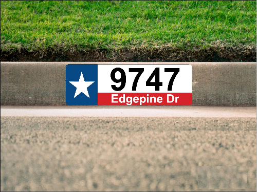 Texas Flag Curb Number/Address