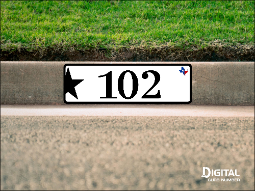 Texas Star Curb Number-White