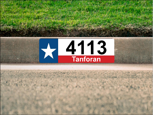 Texas Flag Curb Number/Address