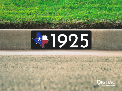 State of Texas Curb Number-Black