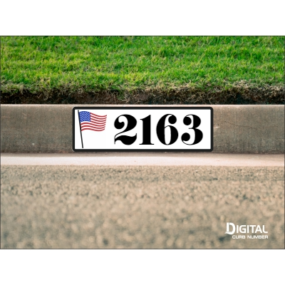 American Flag Curb Number