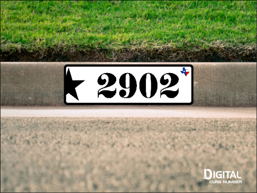 Texas Star Curb Number-White