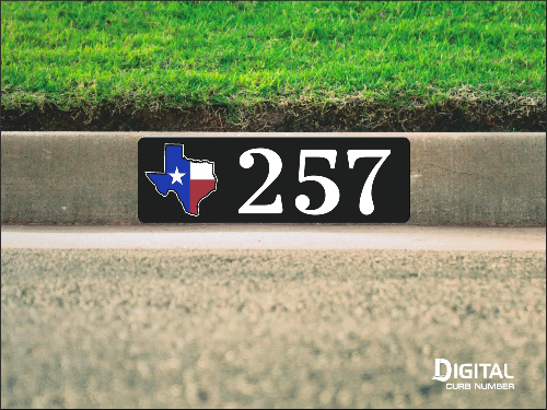 State of Texas Curb Number-Black