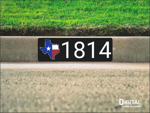 State of Texas Curb Number-Black