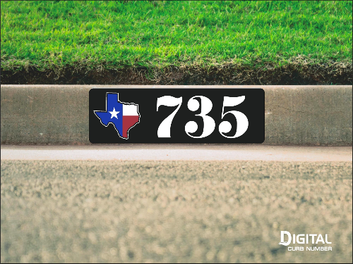 State of Texas Curb Number-Black